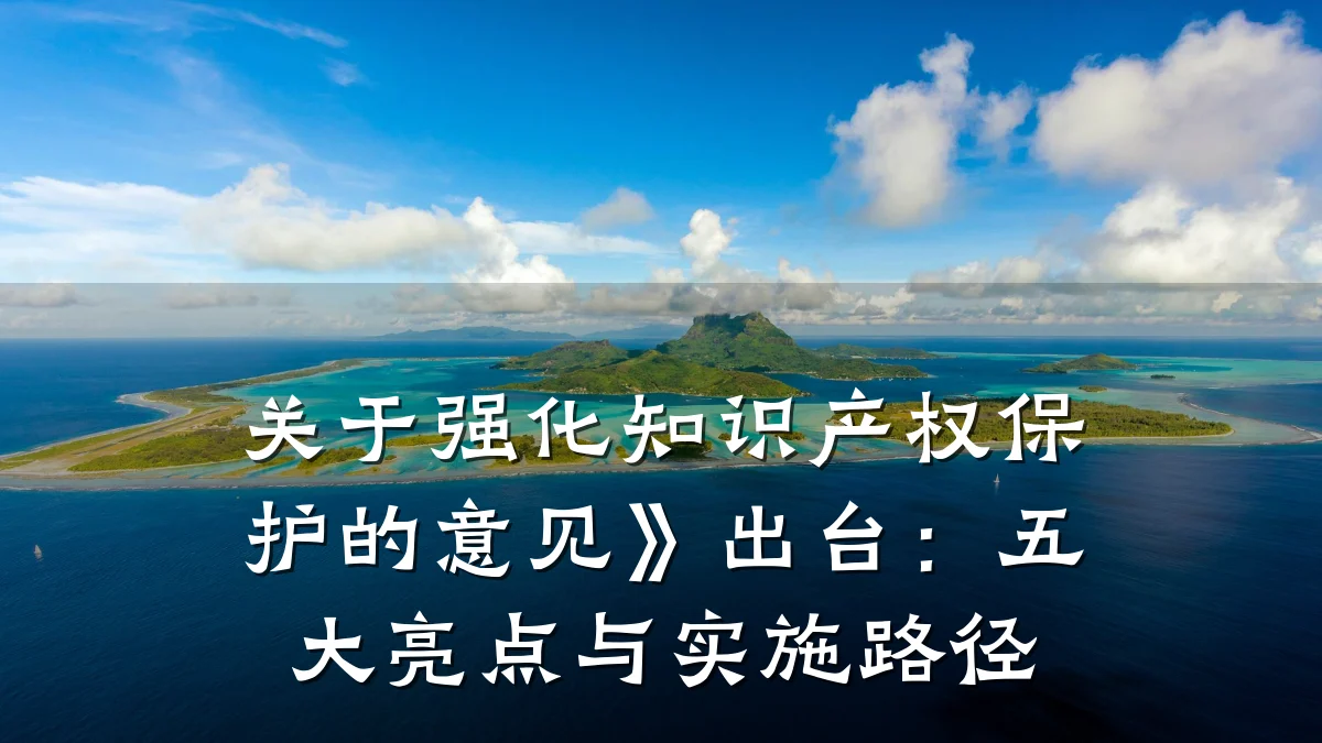 关于强化知识产权保护的意见》出台：五大亮点与实施路径