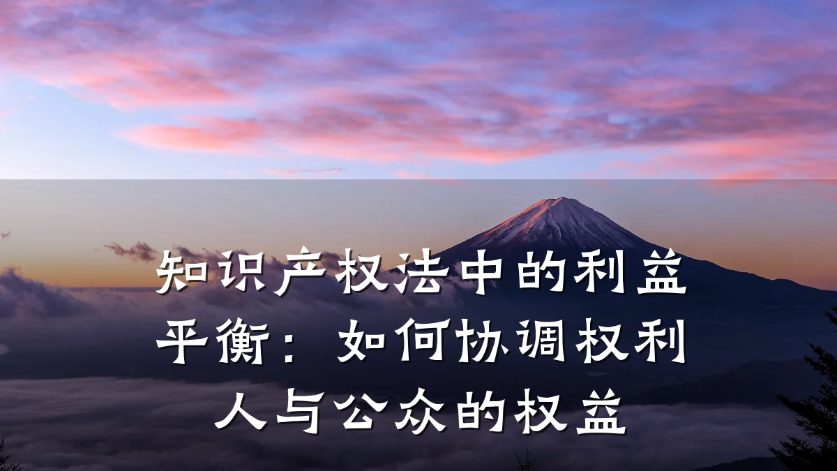 知识产权法中的利益平衡：如何协调权利人与公众的权益