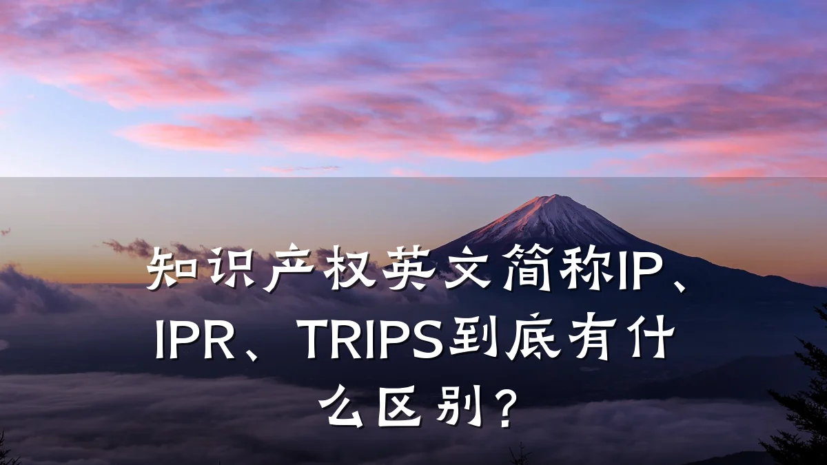 知识产权英文简称IP、IPR、TRIPS到底有什么区别?