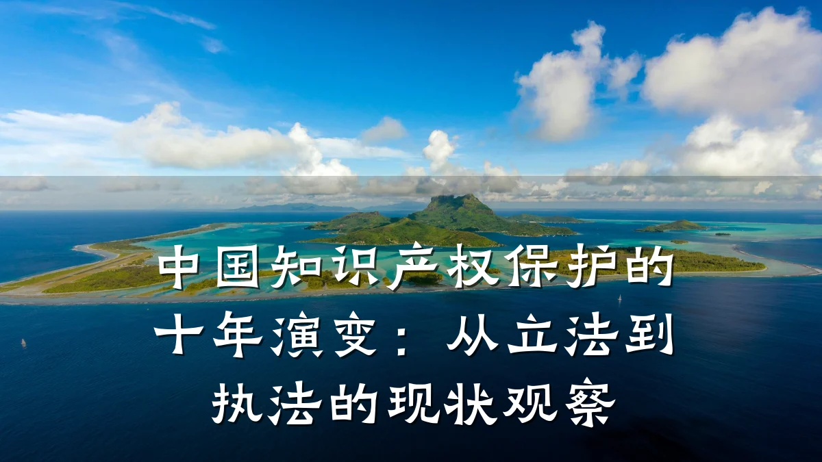 中国知识产权保护的十年演变:从立法到执法的现状观察
