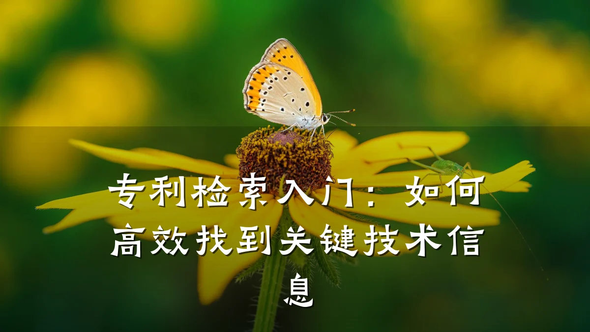 专利检索入门:如何高效找到关键技术信息